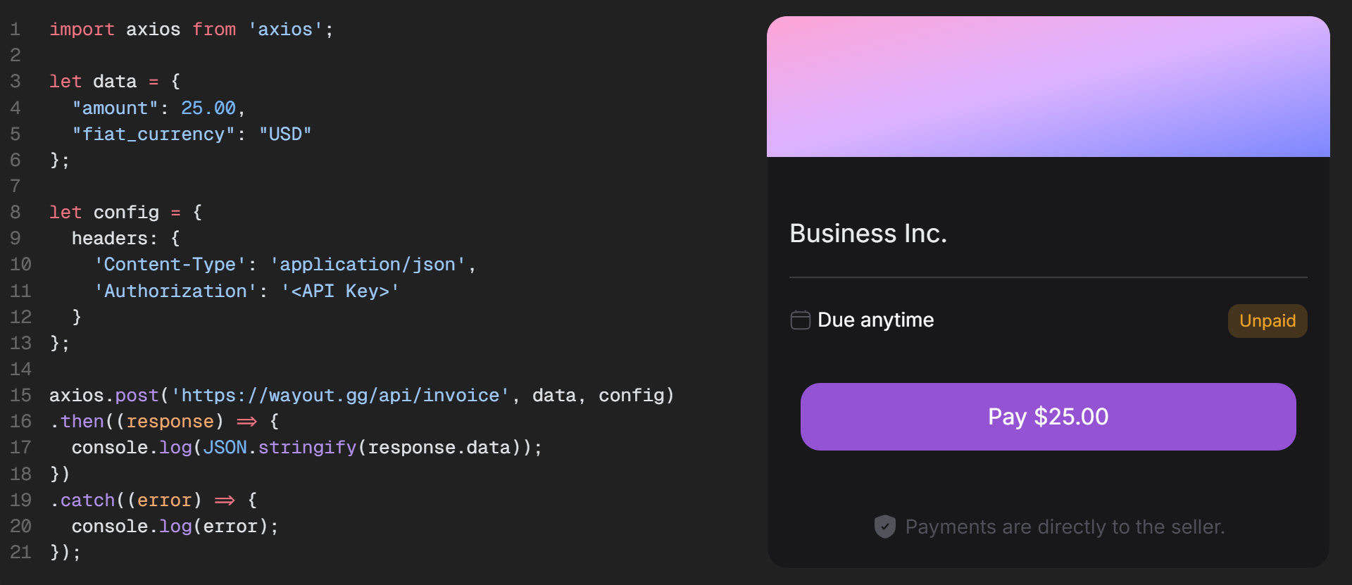 Quick start example